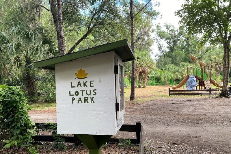 Playground and Little Library at Lake Lotus Park