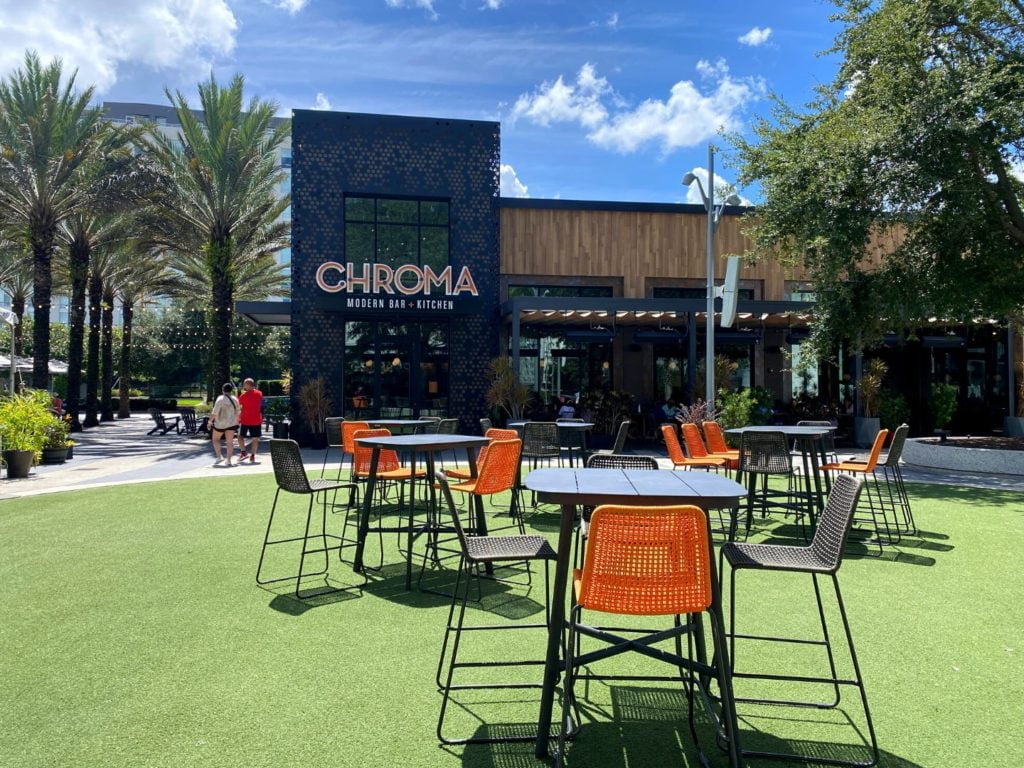 Chroma Modern Bar + Kitchen Outdoor Dining and Entrance