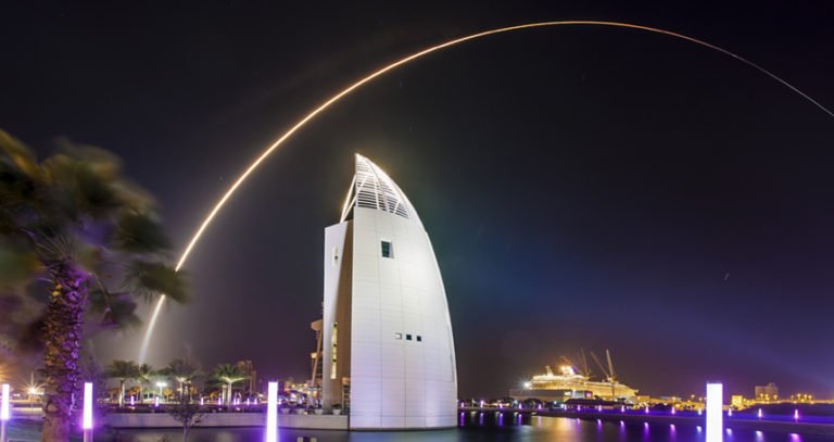 Exploration Tower rocket launch in Central Florida