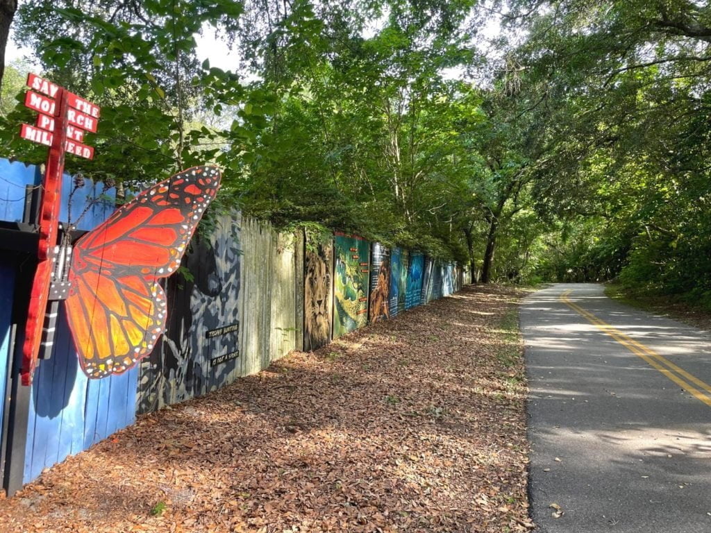 A portion of the Seminole Wekiva Trail which includes paintings from "Paint the Trail" artist