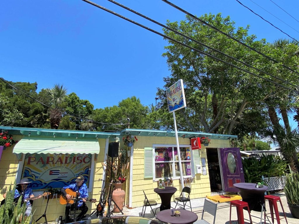 Café Paradiso in Titusville - a small cafe with yellow exterior