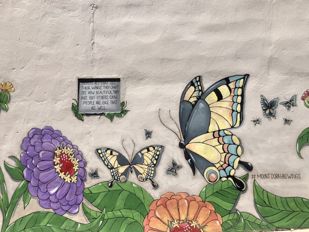 Butterfly mural in Mount Dora