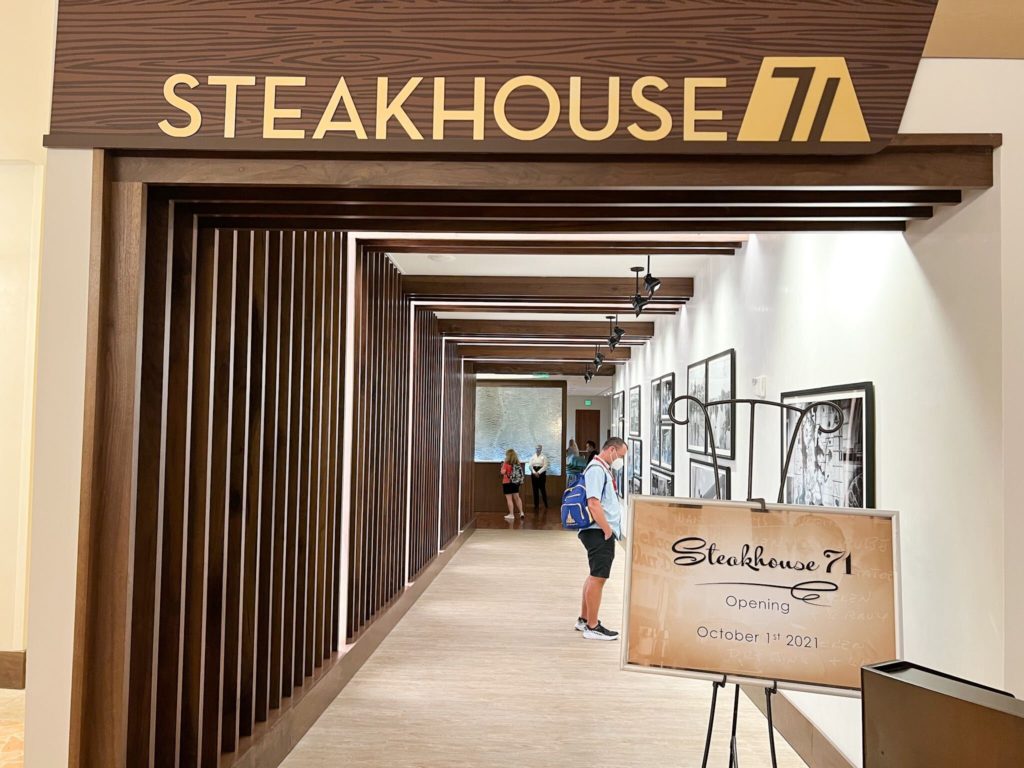 Steakhouse 71 Entrance with Vintage Photos of Walt Disney World
