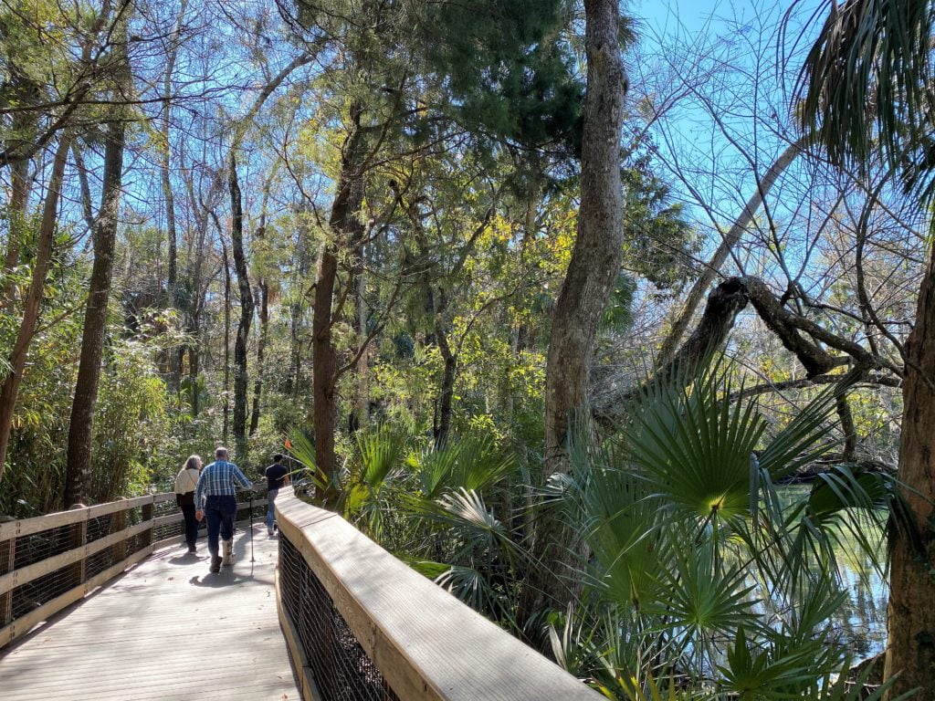 Boardwalk leading to manatee viewing area at Homosassa Springs State Park