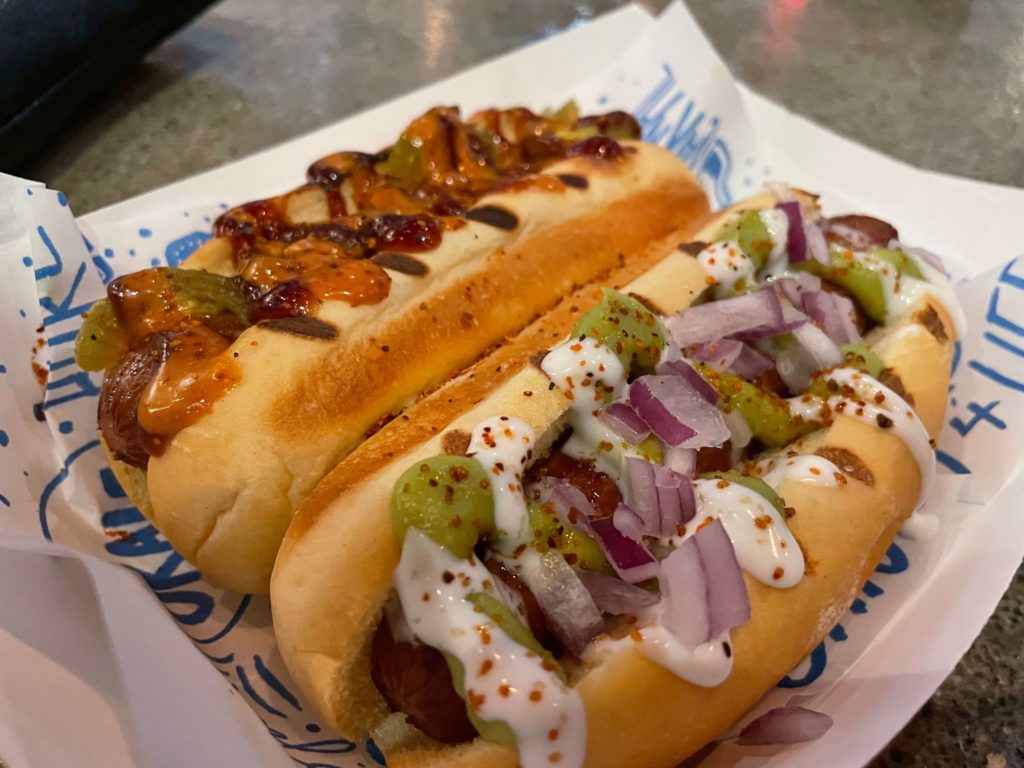 two hot dogs from Cholo Dog Orlando