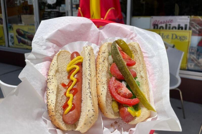 Free Stock Photo of A variety of gourmet hot dogs in a row