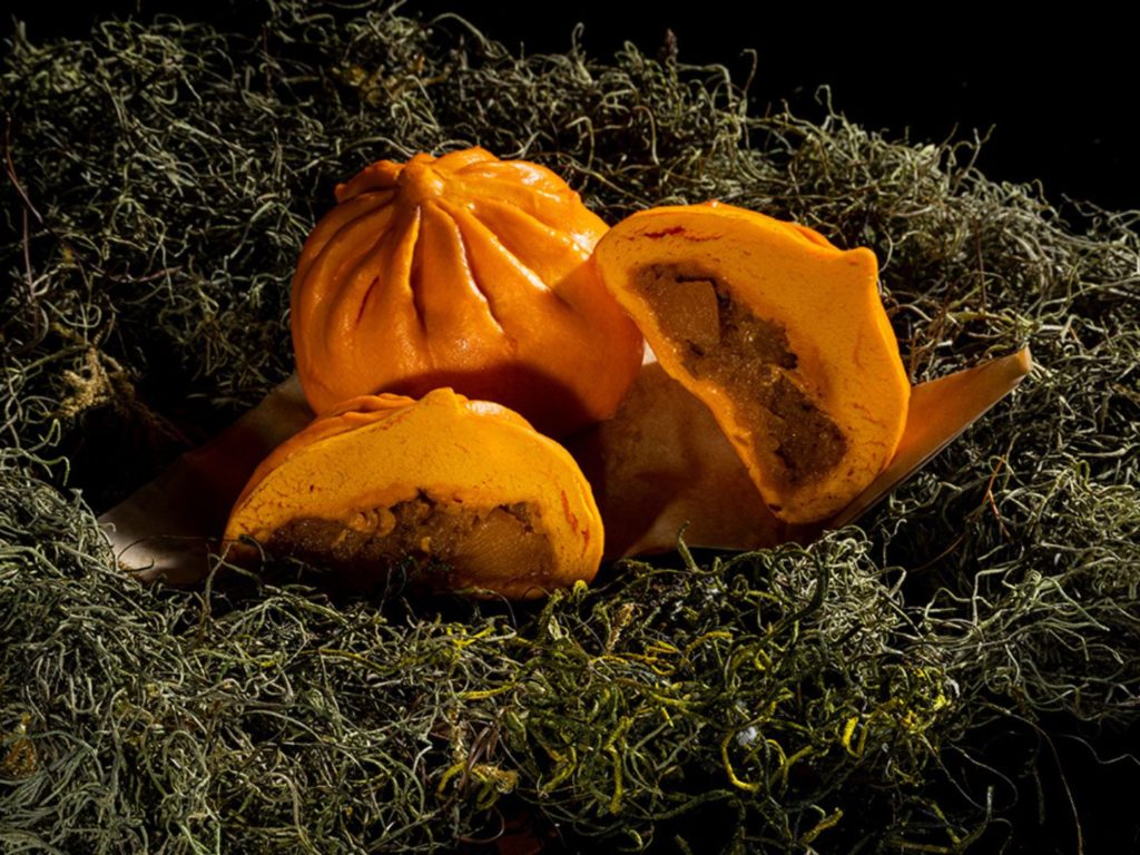 Orange colored steam buns Lil Boo Bao Halloween Horror Nights 2022