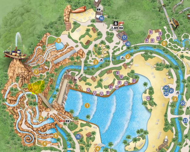 Mountain Trail On Typhoon Lagoon Map From Disneyworld 