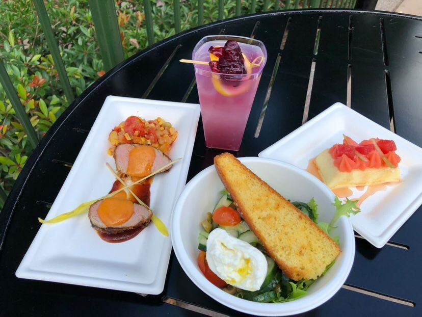 small plates of Summer menu eats at Epcot Farmers Feast Booth 