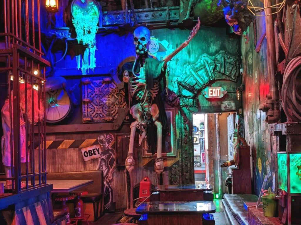 dark and creepy interior of Vault 521 Bar in Orlando - Dani Meyering