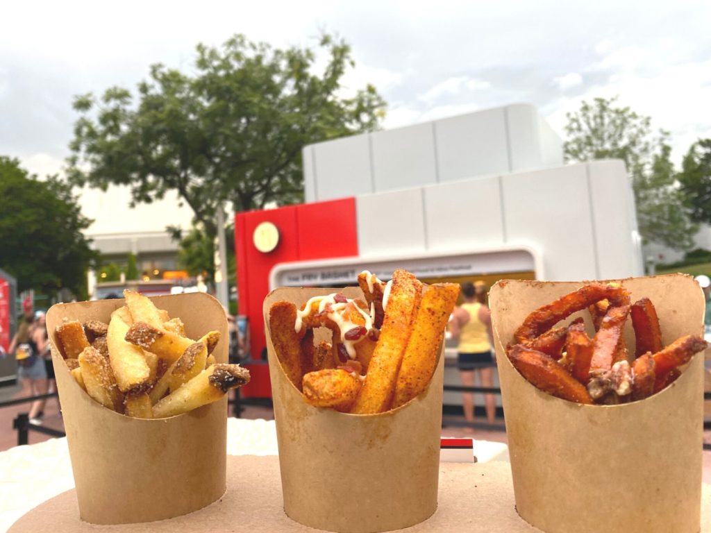 3 different flavors of fries in The Fry Flight at The Fry Basket - Dani Meyering