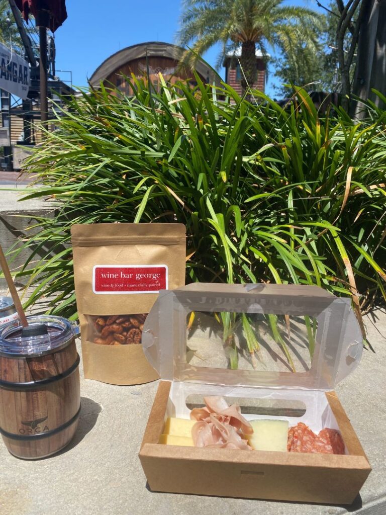 Meat and Cheese Box and Spiced Nuts The Basket Disney Springs