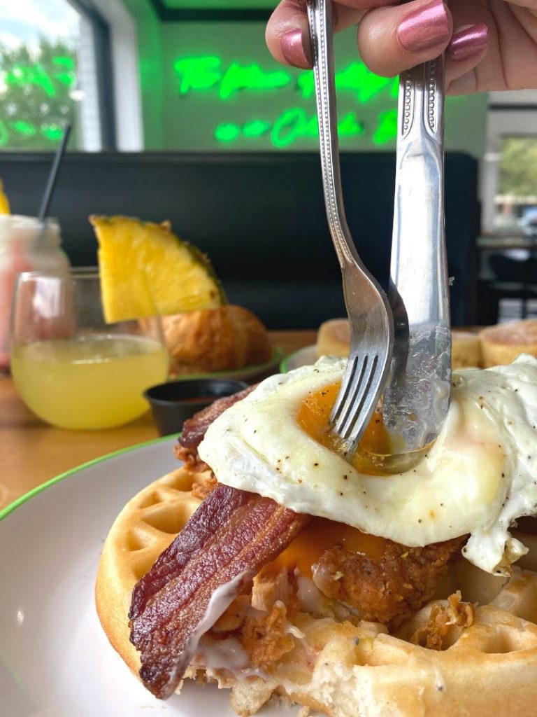 Chicken and Waffles from Bacon Bitch Brunch in Orlando - Dani Meyering