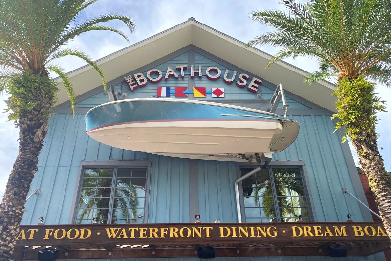 Front of The BOATHOUSE restaurant at disney springs