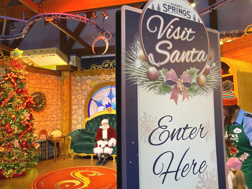 Santa's workshop at Disney Springs where you can meet Santa