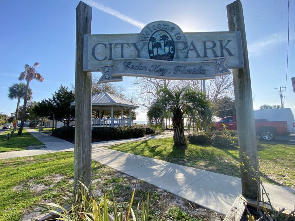 City Park Sign at Cedar Key Florida