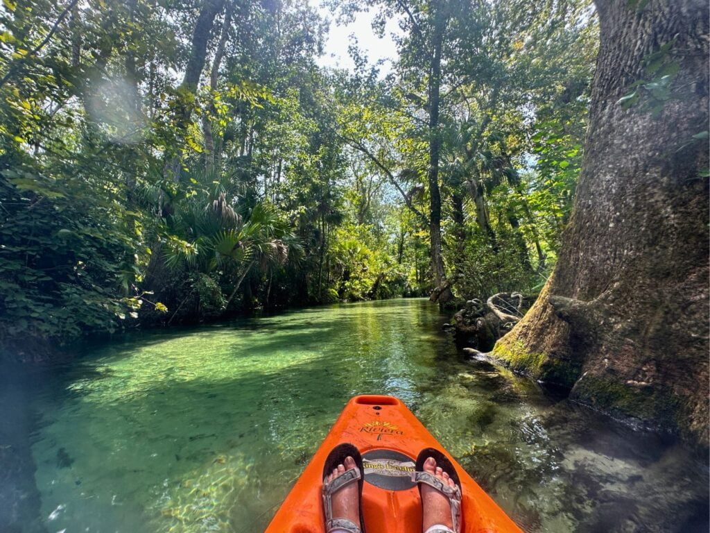 an orange kayay on the Guided Tour Emerald Cut Kayaking Kings Landing