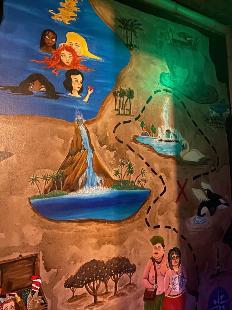 Orlando Treasure Map Mural Permanent Vacation tiki bar
