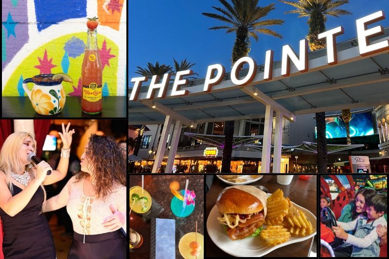 Pointe Orlando things to do restaurants collage